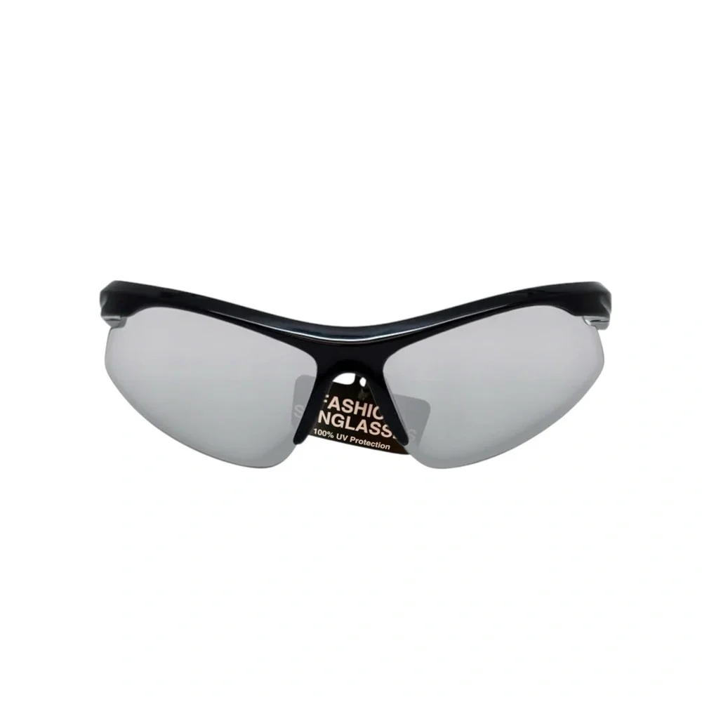 Plastic Sports Wrap Semi Rim Sunglasses with Ergonomic Design